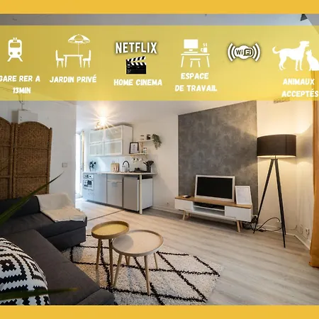 Josephine Cosy - Centre Ville-Pets Friendly - Home Cinema Netflix - Jardin Prive Rueil-Malmaison Extérieur photo